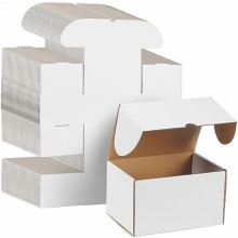 50 Pack 7x5x4 Shipping Boxes for Small Business Packing, White Corrugated Cardboard Mailer Boxes for Shipping Mailing