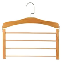 Solid Wood Multifunctional Multi-Tier Trouser Rack Household Wooden Coat Rack Towel Scarf Tie Storage Rack Non-Marking B