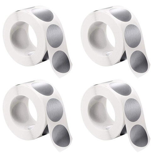 4 Rouleaux D'Autocollants à Gratter Ronds (1200 Pièces) 1