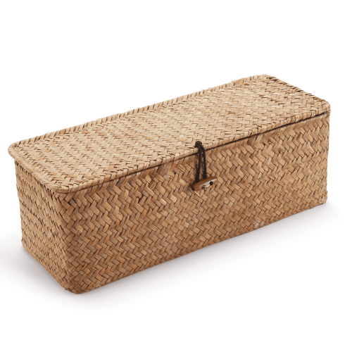 Seagrass Storage Basket with Lid, 3-Compartment 1