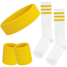 Set van 5 zweetbandjes en gestreepte sokken