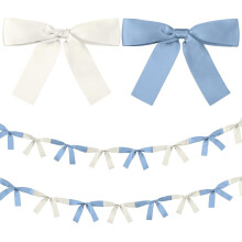 2-Piece Pastel Bow Garland Banner for Birthday & Party Decor