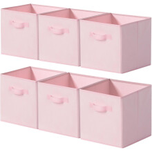 28 cm foldbare opbevaringskuber (6 stk.) lyserøde