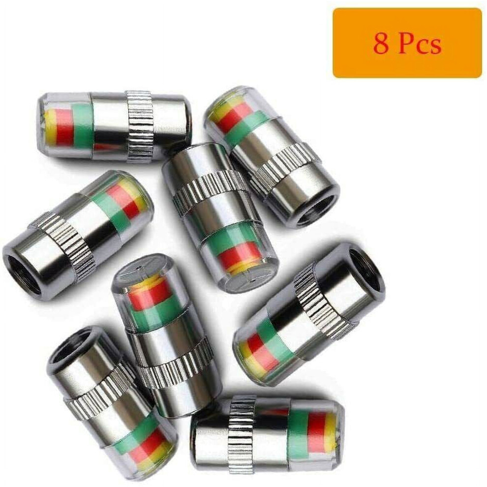 8X Car Tire Valve Stem Caps Pressure Monitor Sensor Indicator 3 Color Alert 9027700946163