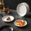 4 Pack Round Plastic Serving Trays – 15 cm Beige 1