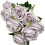 Rose artificiali viola chiaro, 9 teste, fiori di seta 1