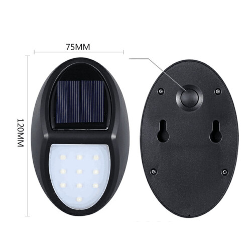 Solcelledrevne terrasselys udendørs trapper ABS IP65 Sort 1,2V 1000mAh 1