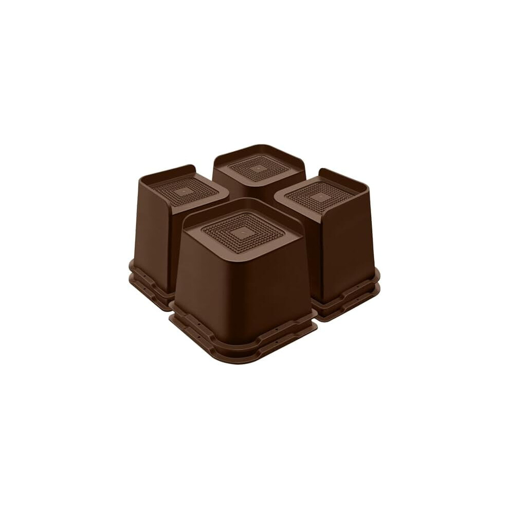 Bed Risers 5 Inch Heavy Duty, Furniture Risers For Bed Desk Table Sofa Couch,Oversized Bed Lifts Risers,Support Up To 5000 Lbs(8 Pack Brown) 9027700518971