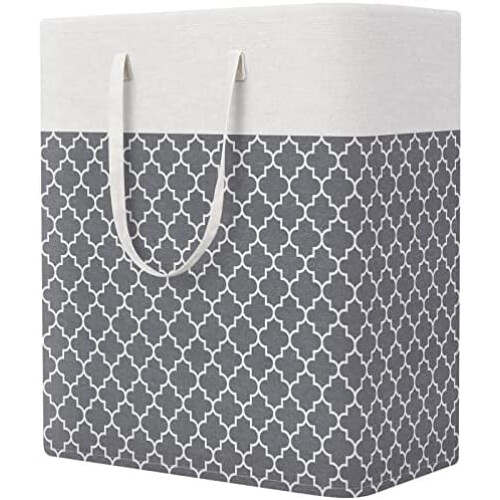 Panier à linge pliable 100 L Gris trèfle