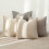 Christmas Throw Pillow Covers Beige Brown Chenille 4-Pack 3