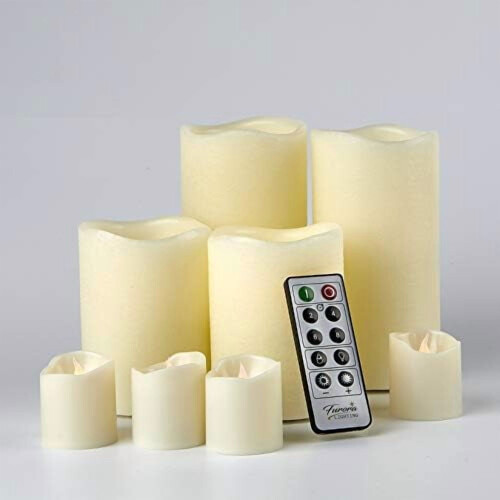 Σετ κεριών χωρίς φλόγα με χρυσό γκλίτερ – 4 κολώνες + 4 αναθήματα