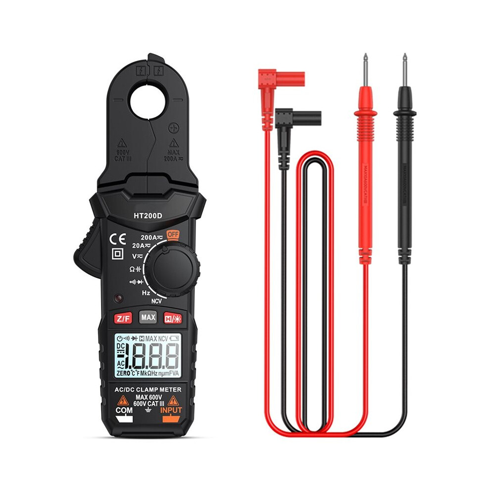 Ht200d Clamp Meter /Ac Current Voltage Digital Clamp Meter Measure The Frequency Of Resistance Capacitance Ncv Test 6031271064488