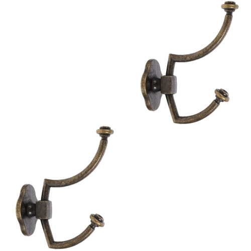 2pcs Vintage Zinc Alloy Wall Hooks