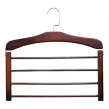 Solid Wood Multifunctional Multi-Tier Trouser Rack Household Wooden Coat Rack Towel Scarf Tie Storage Rack Non-Marking A