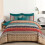 Boho 8-Piece Comforter Set, Aqua & Purple Microfiber 1