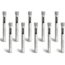 20pcs 1/4 "/6mm Glass Hole Opener Ceramic Tile Drilling Drill Bit Handheld Electric Drill Hole Drill Bit