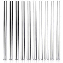 10 Pairs Stainless Steel Flat Chopsticks, 8.66", Dishwasher-Safe, Lightweight Korean Reusable Set – Compatible with All Dishwashers