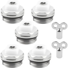 Radiatorontluchtingsventielen - Set van 5 Ontluchtingsventielen en 2 Ventielsleutels - voor Alle Standaard Radiatorventielen - Radiatorontluchter