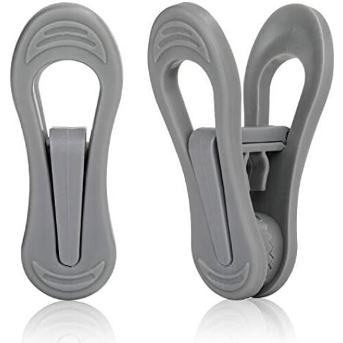 Grey Plastic Hanger Clips – 50 Pack, Multi-Use for
