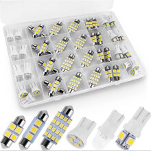 Kit de 42 Ampoules LED Blanches Ultra-Lumineuses pour Éclairage Intérieur de Voiture (Plafonnier et Feux Arrière)