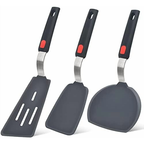 Silicone Spatula Set 3-Piece for Non-Stick Pans