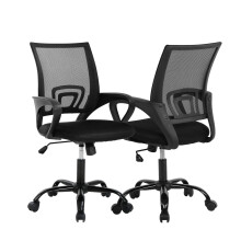 Mesh Office Chair, Home Office Desk Chairs with Wheels and Arms Computer Chair Adjustable Rolling Swivel Chair for Adults, Black, 2 Pack