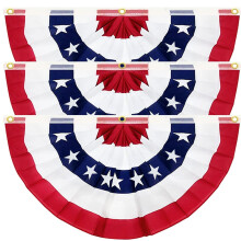 USA Pleated Fan Flag 1.5 x 3 ft (3 Pack)