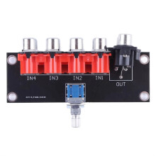 4 Way Dual Channel Audio Signal Switching Board Lotus Input Audio Source Signal Relay Selector Board for Theater
