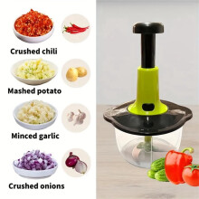 Multifunktionale Manuelle Küchenmaschine mit Klingenschutz, Leicht zu Reinigen, Ergonomischer Griff, Ideal für Gemüse, Knoblauch und Fleisch A