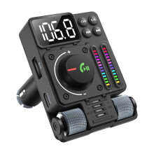 Car Bluetooth FM Transmitter 6-in-1 with RGB Equalizer