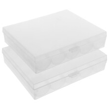 Plastic Bobbin Storage Box Clear25Capacity2Pack