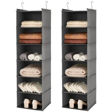 6-Tier Hanging Closet Organizer with 3 Drawers, Foldable