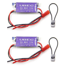 2Pcs 5V/6V 8-12A UBEC Lowest RF Noise BEC Full Shielding Antijamming Switching Regulator for Air Helicopter Plane RC BEC