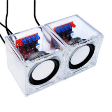 DIY Speaker Electronic Kit Dual Channel Audio Parts 5V 1A Transparent Electronic Components School Fun Welding Part