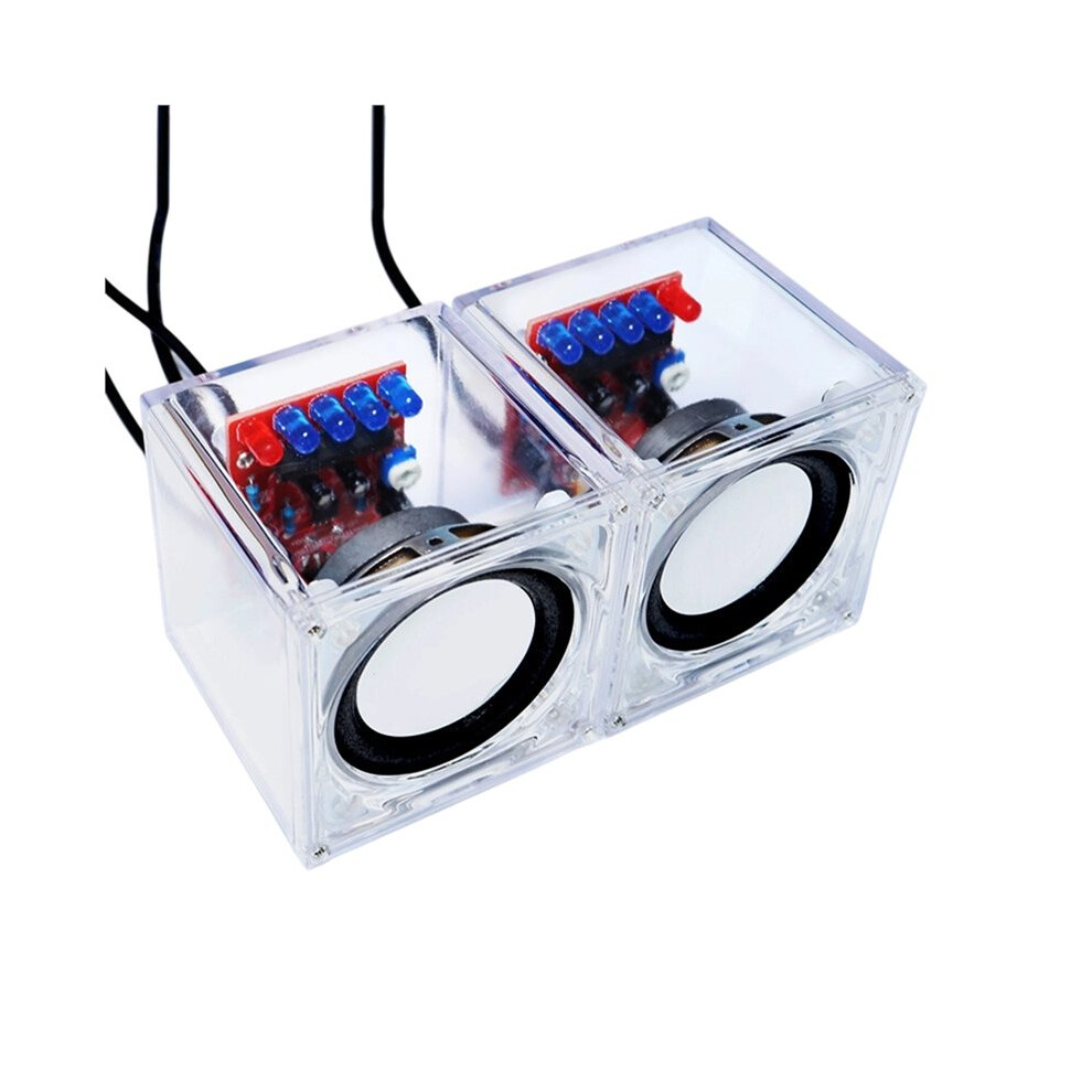 Diy Speaker Electronic Kit Dual Channel Audio Parts 5V 1A Transparent Electronic Components School Fun Welding Part 4714127506210
