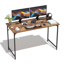 Escritorio para computadora con estructura metálica, 47 pulgadas, patas ajustables,