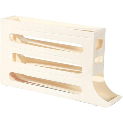 Auto-Rolling 4-Tier Fridge Egg Holder, Holds 30 Eggs