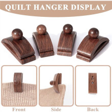 4er-Pack Wandhaken Aus Massivem Walnussholz, Geeignet für Wandteppiche, Quilts und Decken, Wandclips Aus Holz