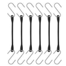 6 Inch Rubber Bungee Cords with Hooks, 6 Pack Outdoor Bungee Cords with S-Hooks,Rubber Straps for Truck,Motorcycle,Tarps