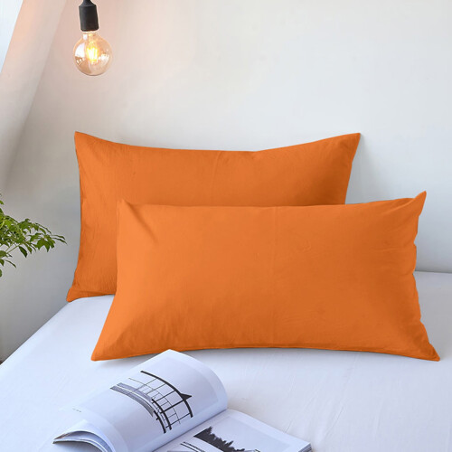 Koelende polyester kussenslopen, queensize, set van 2, oranje