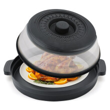 Microwave Food Splatter Cover Foldable Multifunction Collapsible Guard Kitchen Gadget Colander for Meal Steaming Tray