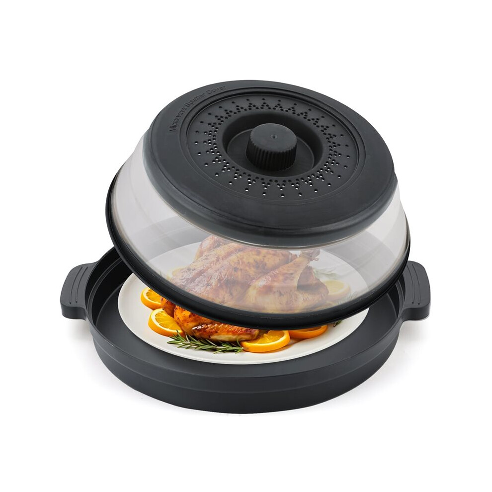 Microwave Food Splatter Cover Foldable Multifunction Collapsible Guard Kitchen Gadget Colander for Meal Steaming Tray