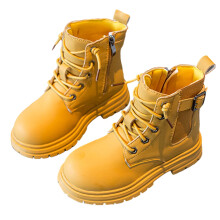 Autumn Boots For Boy Solid Color Vintage Soft Sole Boots Lace Up Shoes For 4-12 Years With Easy-Clean Modern Design