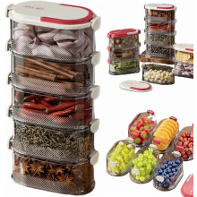 5-Tier Stackable Spice Organizer with Airtight Lids