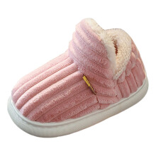 Ediodpoh Autumn and Winter Girls and Boys Cotton Slippers Simple Warm and Indoor Home Plush Cotton Shoes Girls Slippers Pink 8.5