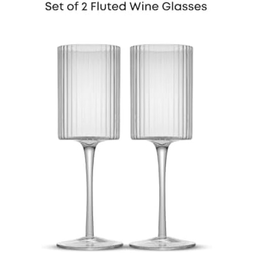 Räfflade rödvinsglas, set om 2, 47 cl 2
