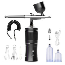 KIT Aerografo Set Aerografo con Compressore Ricaricabile Senza Fili, Gestisce Automaticamente La Verniciatura di Modelli, Unghie, Trucco