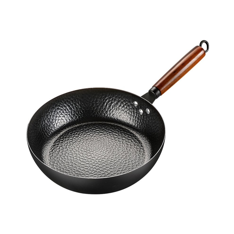 Non-Stick 28Cm Frying Wok Pan Iron Pan Uncoated Steak Cooking Pot Pancake Pan Handmade Cast Induction Kitchen Cookware 4712682636007