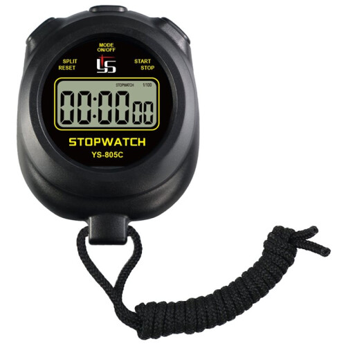Digital Stopwatch Timer Professional Handheld LCD Chronograph Sports Stopwatch Sports Training Kitchen Timer Black