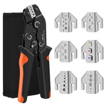 SN Ratchet Electrician Crimping Tool Set for Insulated and Non-Insulated Terminals, Open Dupont Connectors